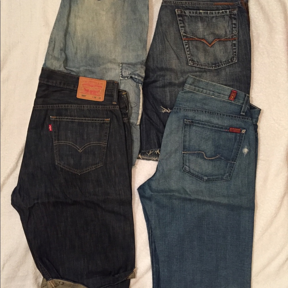 SEVEN,GUESS,LEVIS,ECKO DENIM SHORT LOT 36 MENS - Picture 4 of 4